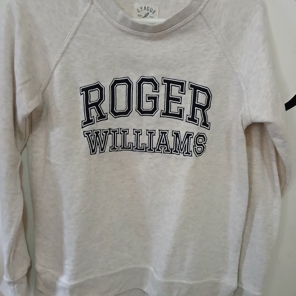 League Cream Sweatshirt with Roger Williams Text